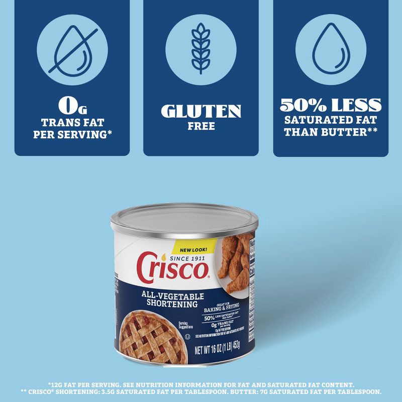 slide 5 of 10, Crisco All-Vegetable Shortening - 16oz, 16 oz