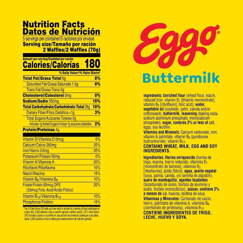 slide 4 of 8, Eggo Frozen Waffles Buttermilk - 12.3oz/10ct, 10 ct; 12.3 oz