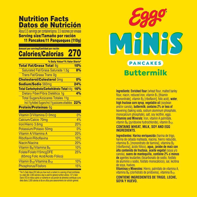 slide 6 of 9, Eggo Minis Frozen Pancake Bites Buttermilk - 14.1oz/40ct, 14.1 oz, 40 ct
