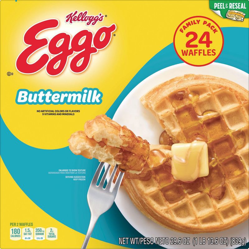 slide 2 of 5, Eggo Buttermilk Frozen Waffles - 29.6oz/24ct, 29.6 oz, 24 ct