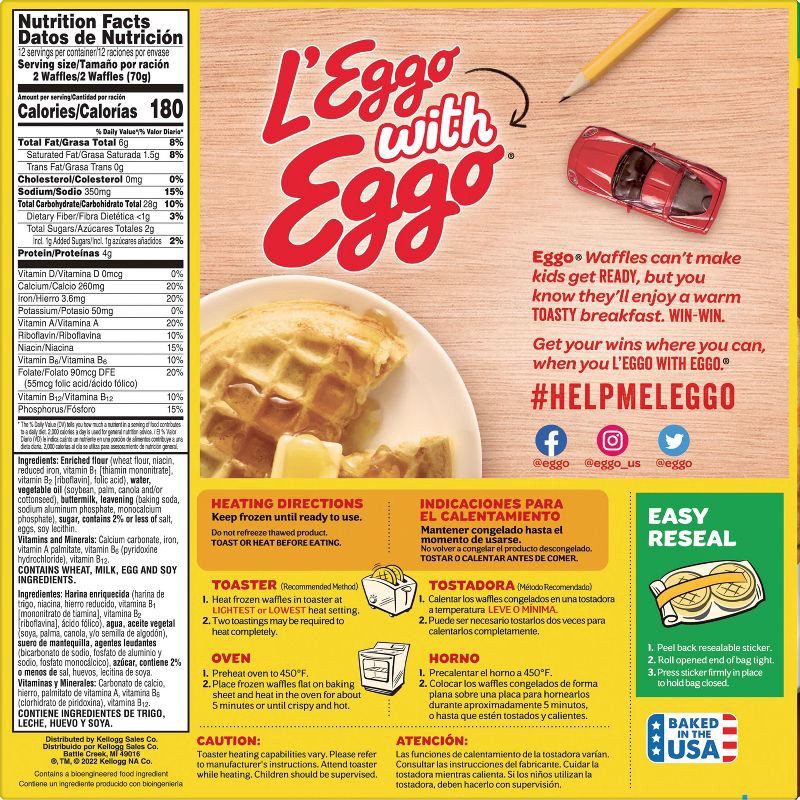 slide 5 of 5, Eggo Buttermilk Frozen Waffles - 29.6oz/24ct, 29.6 oz, 24 ct