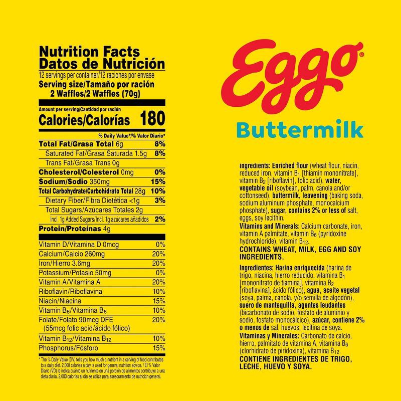 slide 6 of 10, Eggo Frozen Waffles Buttermilk - 29.6oz/24ct, 29.6 oz, 24 ct
