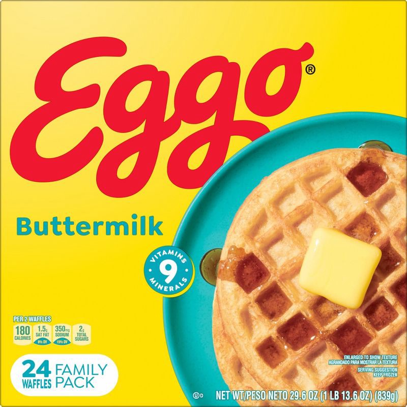 slide 8 of 10, Eggo Frozen Waffles Buttermilk - 29.6oz/24ct, 29.6 oz, 24 ct