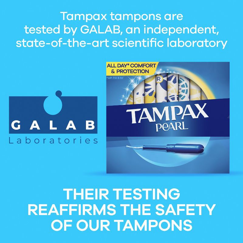 slide 4 of 10, Tampax Pearl Tampons Trio Pack with Plastic Applicator and LeakGuard Braid - Light/Regular/Super Absorbency - Unscented - 47ct, 47 ct