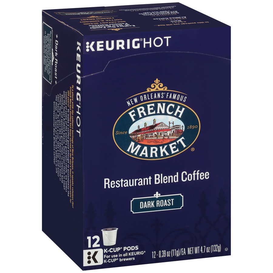 slide 6 of 7, French Market Coffee Restaurant Blend Dark Roast Coffee K-Cup Pods - 12 ct, 12 ct