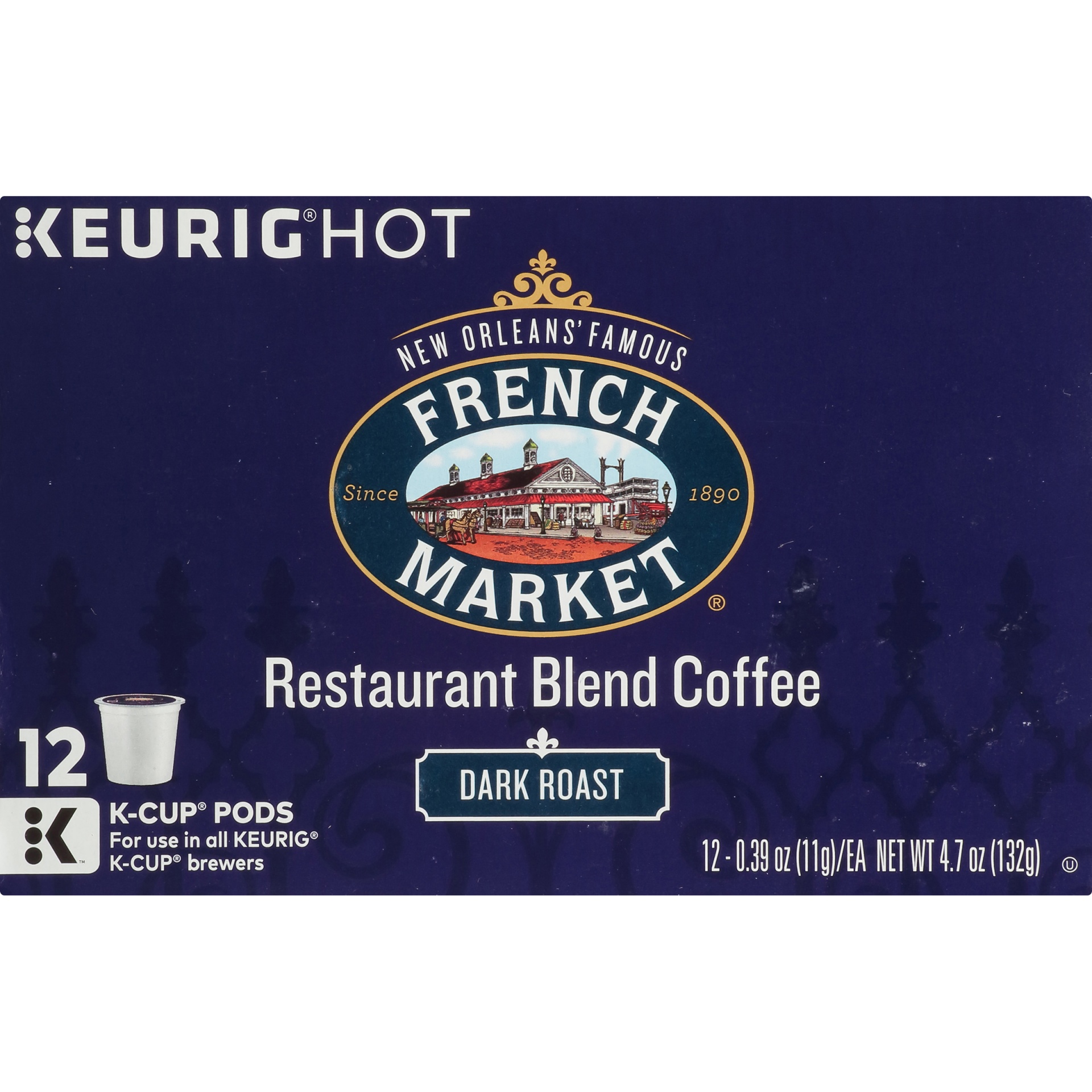 slide 3 of 7, French Market Coffee Restaurant Blend Dark Roast Coffee K-Cup Pods - 12 ct, 12 ct