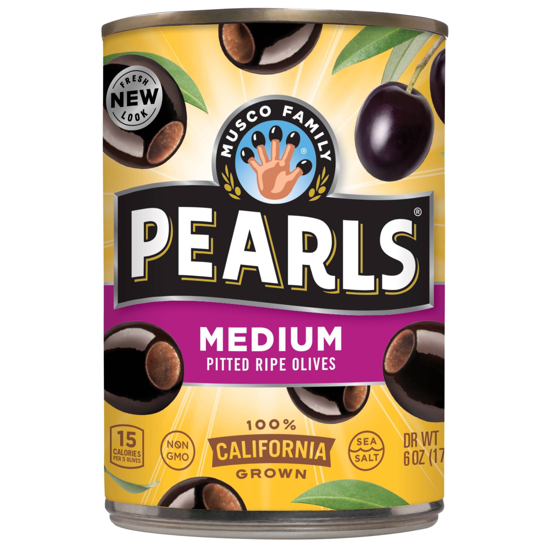 slide 1 of 3, Pearls Medium Pitted Ripe Black Olives - 6oz, 6 oz