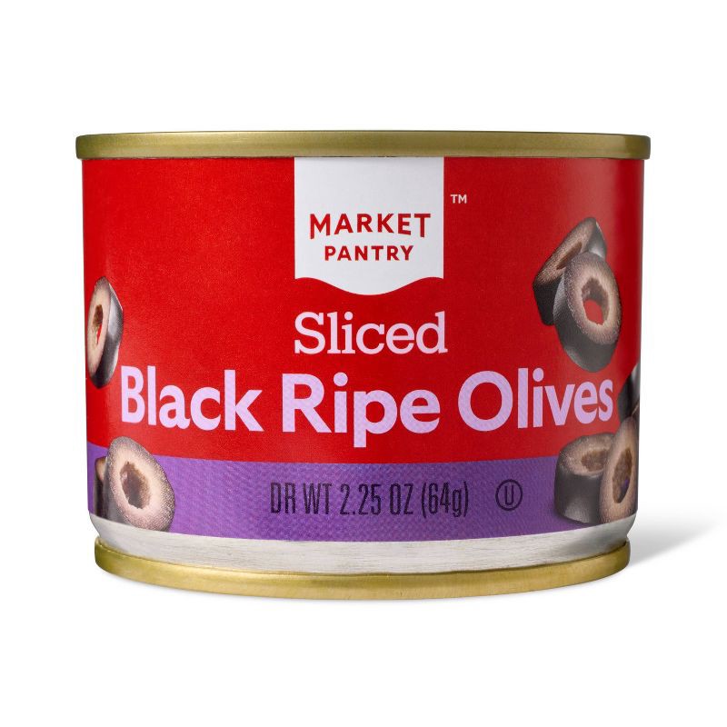slide 1 of 4, Sliced Black Ripe Olives - 2.25oz - Market Pantry™, 2.25 oz