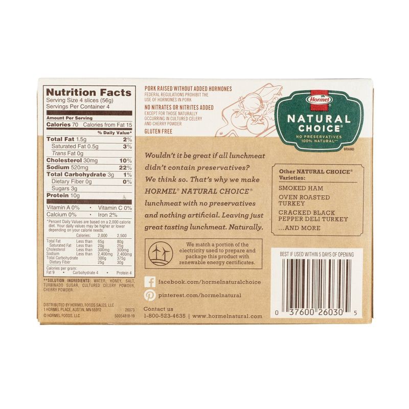 slide 2 of 8, Hormel Natural Choice Sliced Honey Deli Ham - 8oz, 8 oz