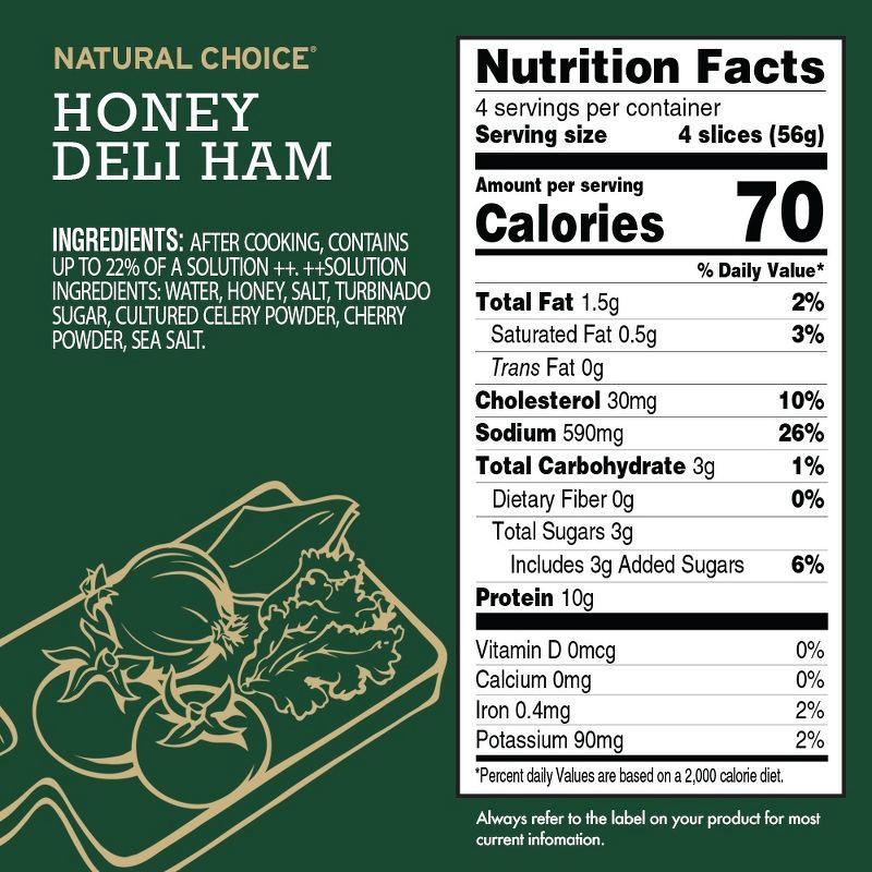 slide 5 of 8, Hormel Natural Choice Sliced Honey Deli Ham - 8oz, 8 oz