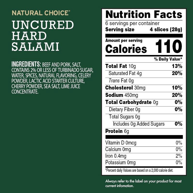 slide 7 of 9, Hormel Natural Choice Hard Salami - 6oz, 6 oz