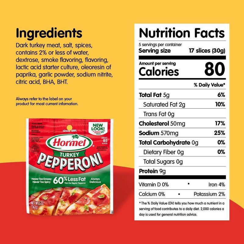 slide 4 of 8, Hormel Turkey Pepperoni Slices - 5oz, 5 oz