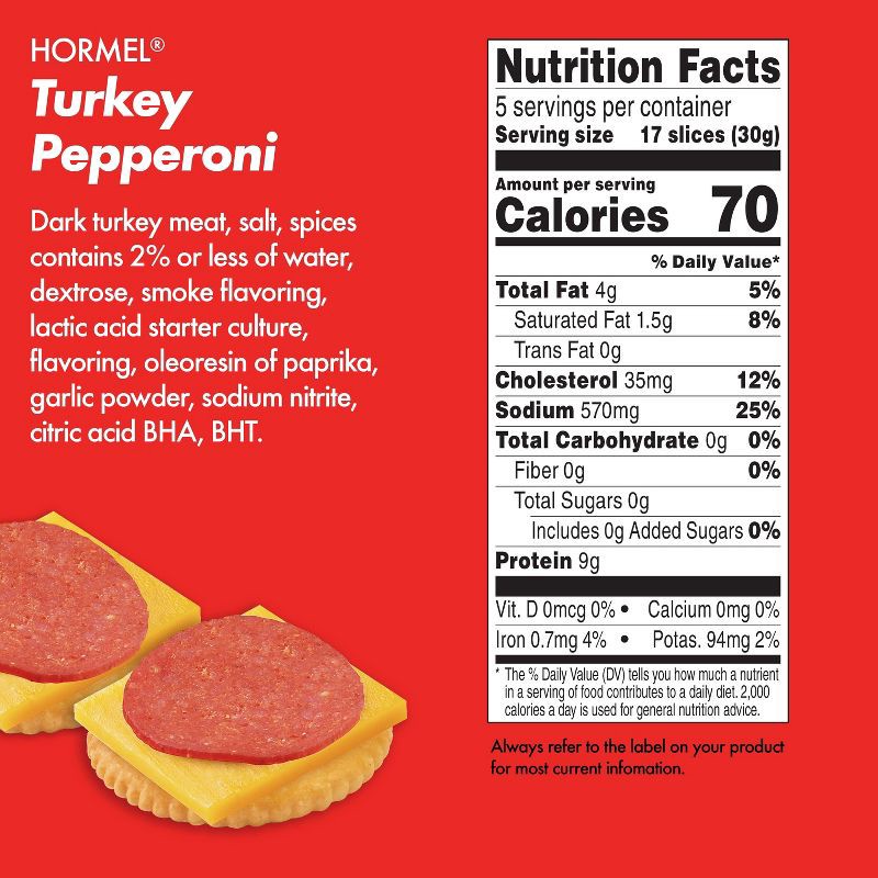 slide 7 of 9, Hormel Turkey Pepperoni Slices - 5oz, 5 oz