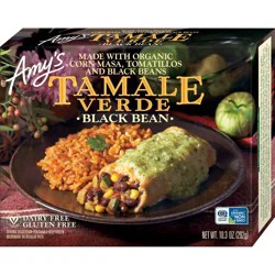 Amy's Organic Gluten Free Vegan Corn Masa, Tomatillos and Black Beans Tamale Verde - 10.3oz