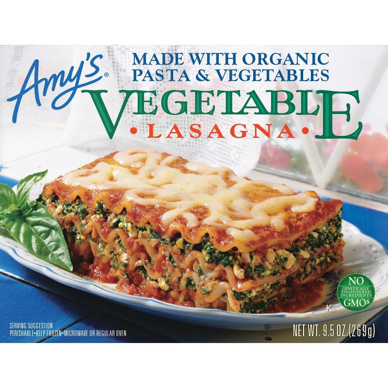 slide 4 of 4, Amy's Frozen Organic Vegetable Lasagna - 9.5oz, 9.5 oz