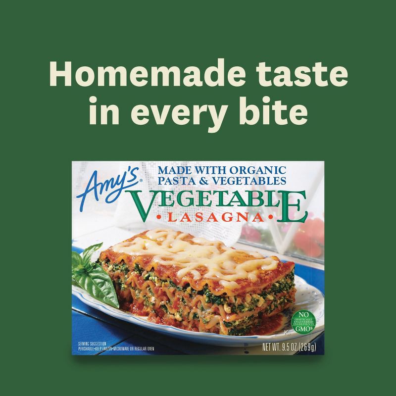 slide 8 of 10, Amy's Frozen Organic Vegetable Lasagna - 9.5oz, 9.5 oz