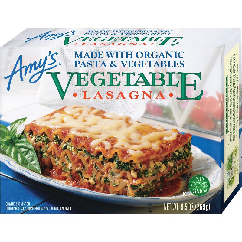 slide 1 of 4, Amy's Frozen Organic Vegetable Lasagna - 9.5oz, 9.5 oz