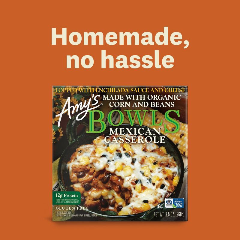 slide 9 of 11, Amy's Frozen Bowls Organic Mexican Casserole Gluten Free - 9.5 oz, 9.5 oz