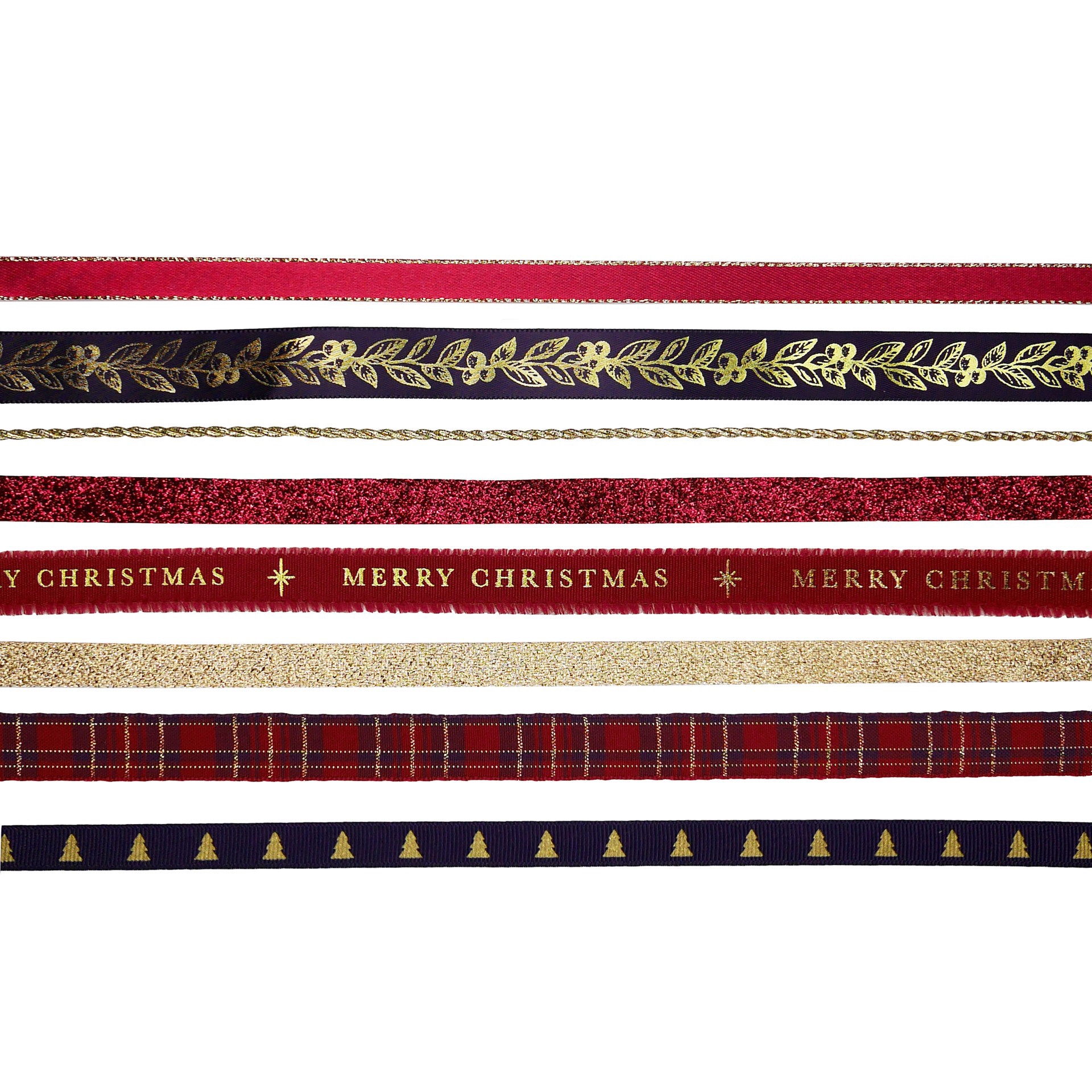 slide 2 of 3, Burgundy Christmas Value Pack Ribbon By Celebrate It, 8 ft