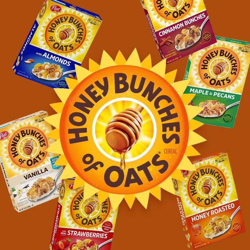 slide 7 of 12, Honey Bunches of Oats Honey Bunches With Almonds Breakfast Cereal - 18oz - Post, 18 oz