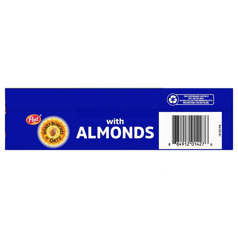 slide 8 of 10, Post Honey Bunches of Oats with Almonds Breakfast Cereal - 18oz, 18 oz