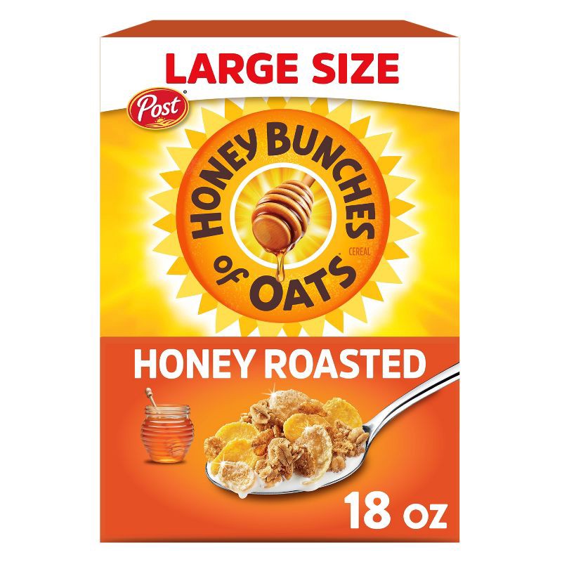 slide 1 of 12, Honey Bunches of Oats Honey Roasted Oat Breakfast Cereal - 18oz - Post, 18 oz