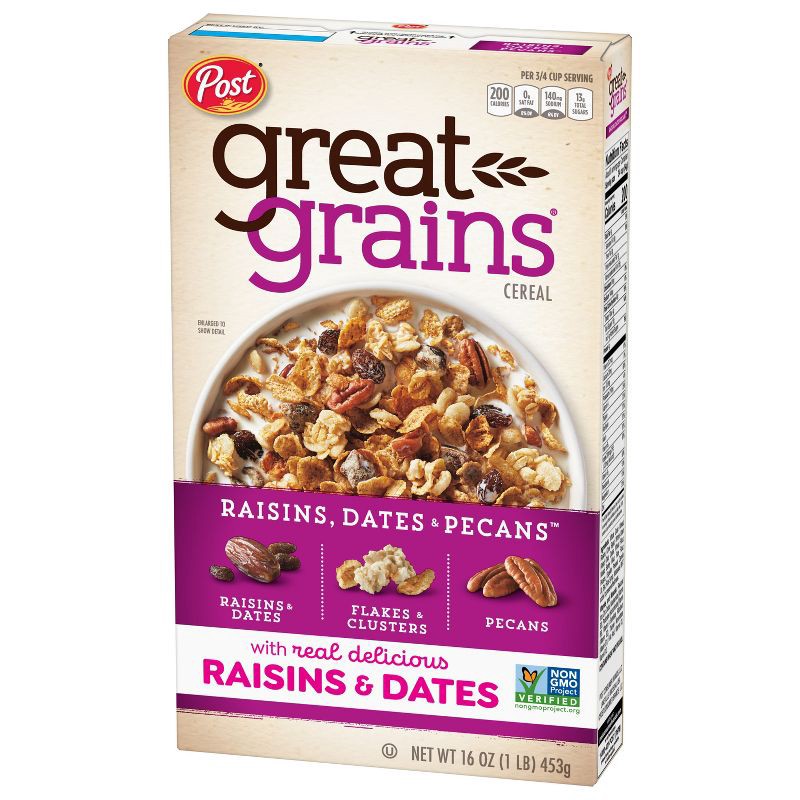 slide 9 of 11, Great Grains Selects Cereal Raisins, Dates and Pecans Breakfast Cereal - 16oz - Post, 16 oz