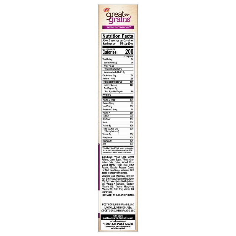 slide 11 of 11, Great Grains Selects Cereal Raisins, Dates and Pecans Breakfast Cereal - 16oz - Post, 16 oz