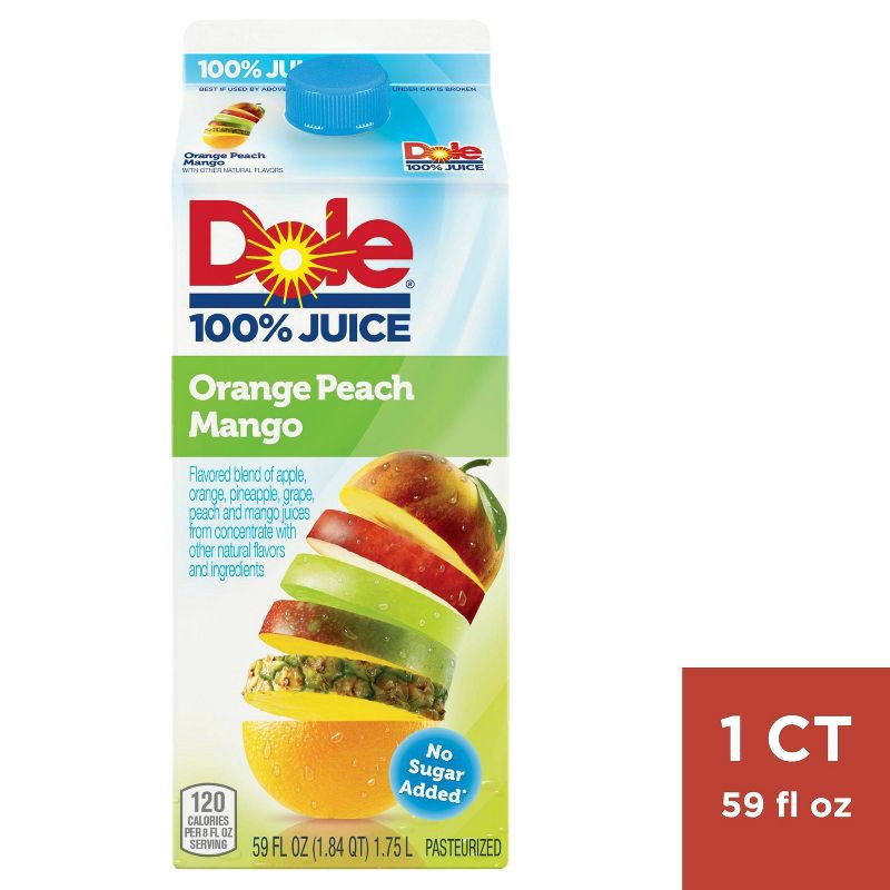 slide 1 of 3, Dole Juice Dole Orange Peach Mango Juice - 59 fl oz, 59 fl oz