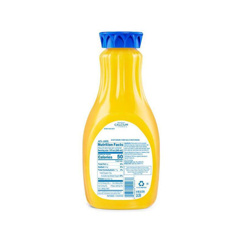 slide 2 of 3, Tropicana Trop50 Calcium + Vitamin D No Pulp Orange Juice - 52 fl oz, 52 fl oz