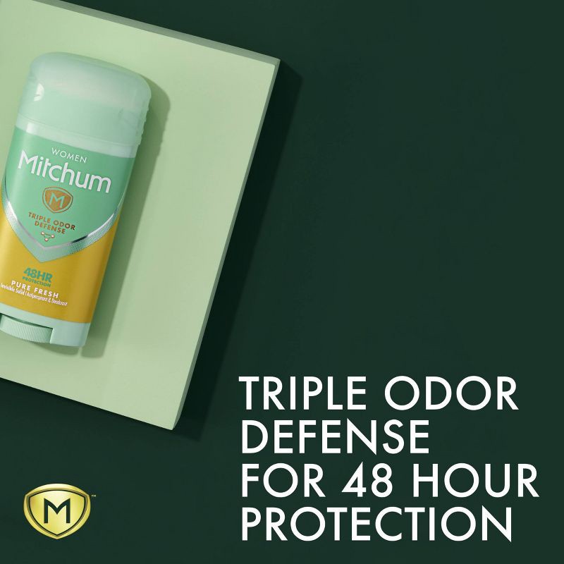 slide 4 of 9, Lady Mitchum Mitchum Women's Triple Odor Defense Invisible Solid Antiperspirant Deodorant - Pure Fresh - 2.7 oz, 2.7 oz