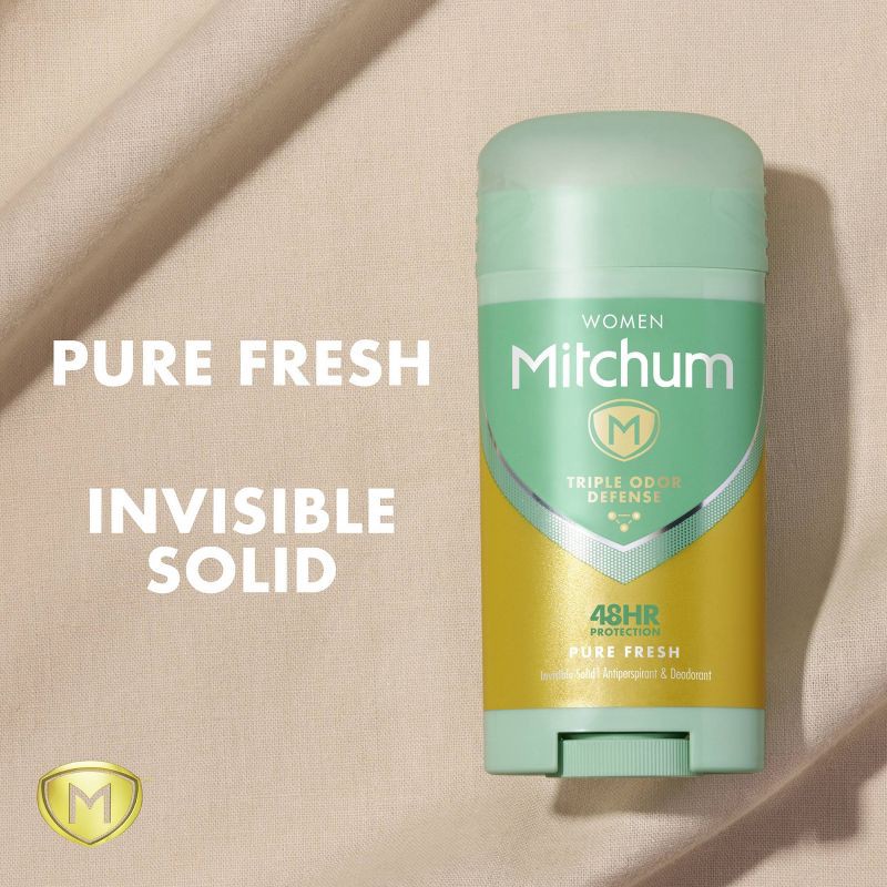 slide 5 of 9, Lady Mitchum Mitchum Women's Triple Odor Defense Invisible Solid Antiperspirant Deodorant - Pure Fresh - 2.7 oz, 2.7 oz
