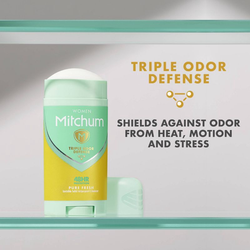 slide 7 of 9, Lady Mitchum Mitchum Women's Triple Odor Defense Invisible Solid Antiperspirant Deodorant - Pure Fresh - 2.7 oz, 2.7 oz