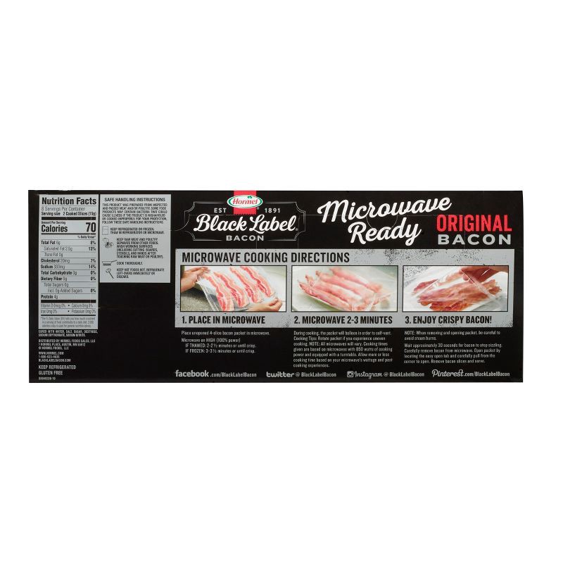 slide 3 of 5, Hormel Original Microwave Ready Bacon Slices - 12oz, 12 oz