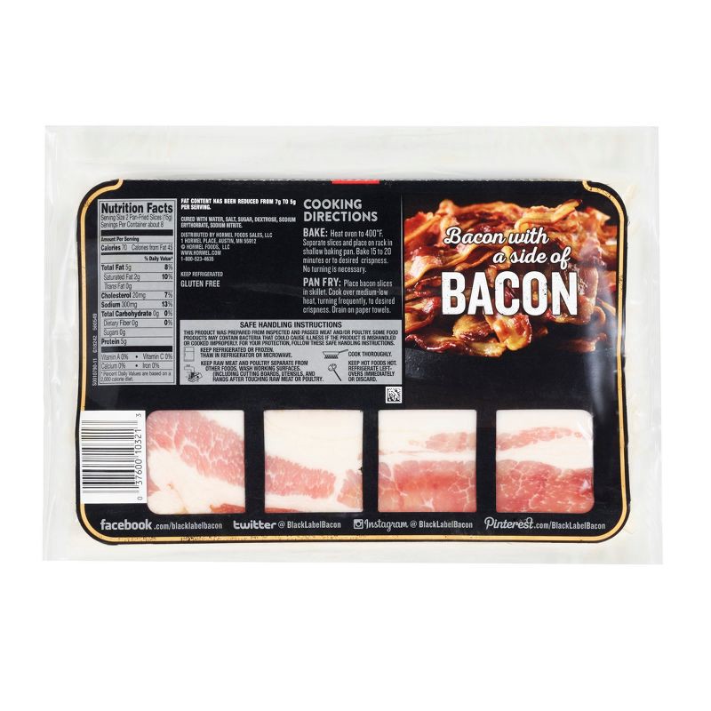 slide 5 of 8, Hormel Black Label Center Cut Bacon - 12oz, 12 oz