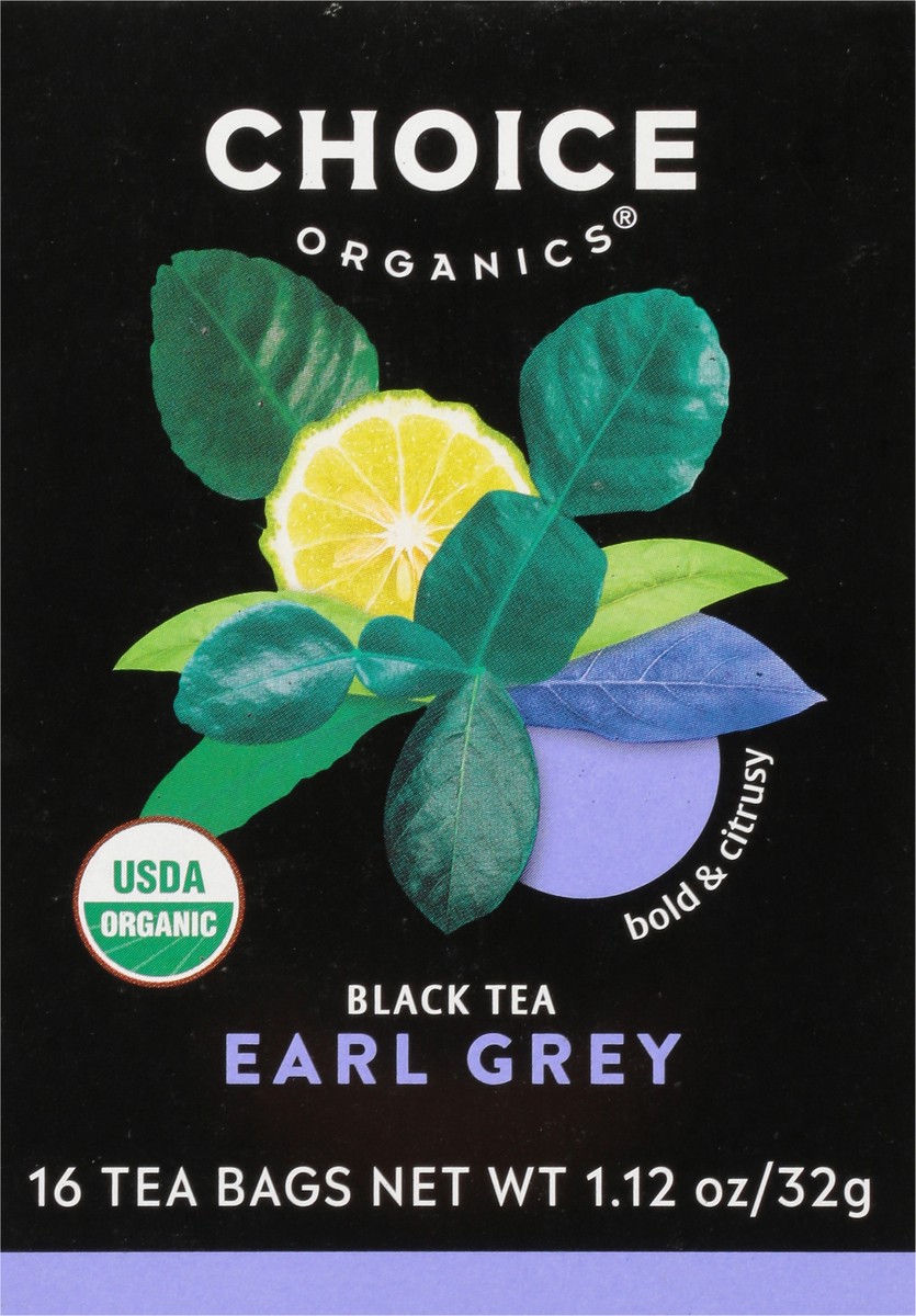 slide 6 of 9, Choice Organics Earl Grey Tea, Contains Caffeine, Black Tea Bags, 16 Count, 16 ct