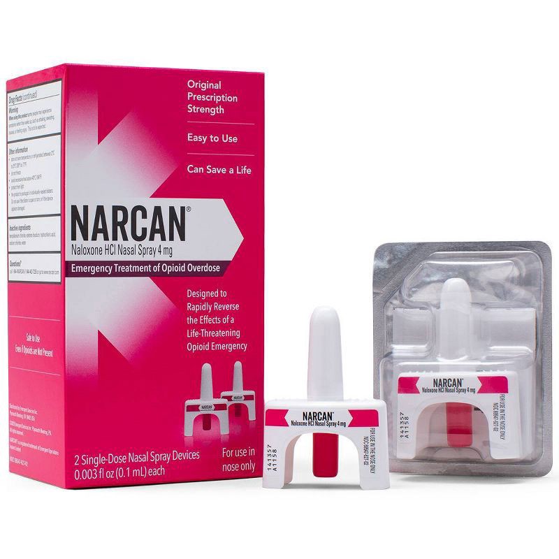 slide 3 of 7, NARCAN Naloxone HCl Nasal Spray 4mg - 2 devices, 2 ct