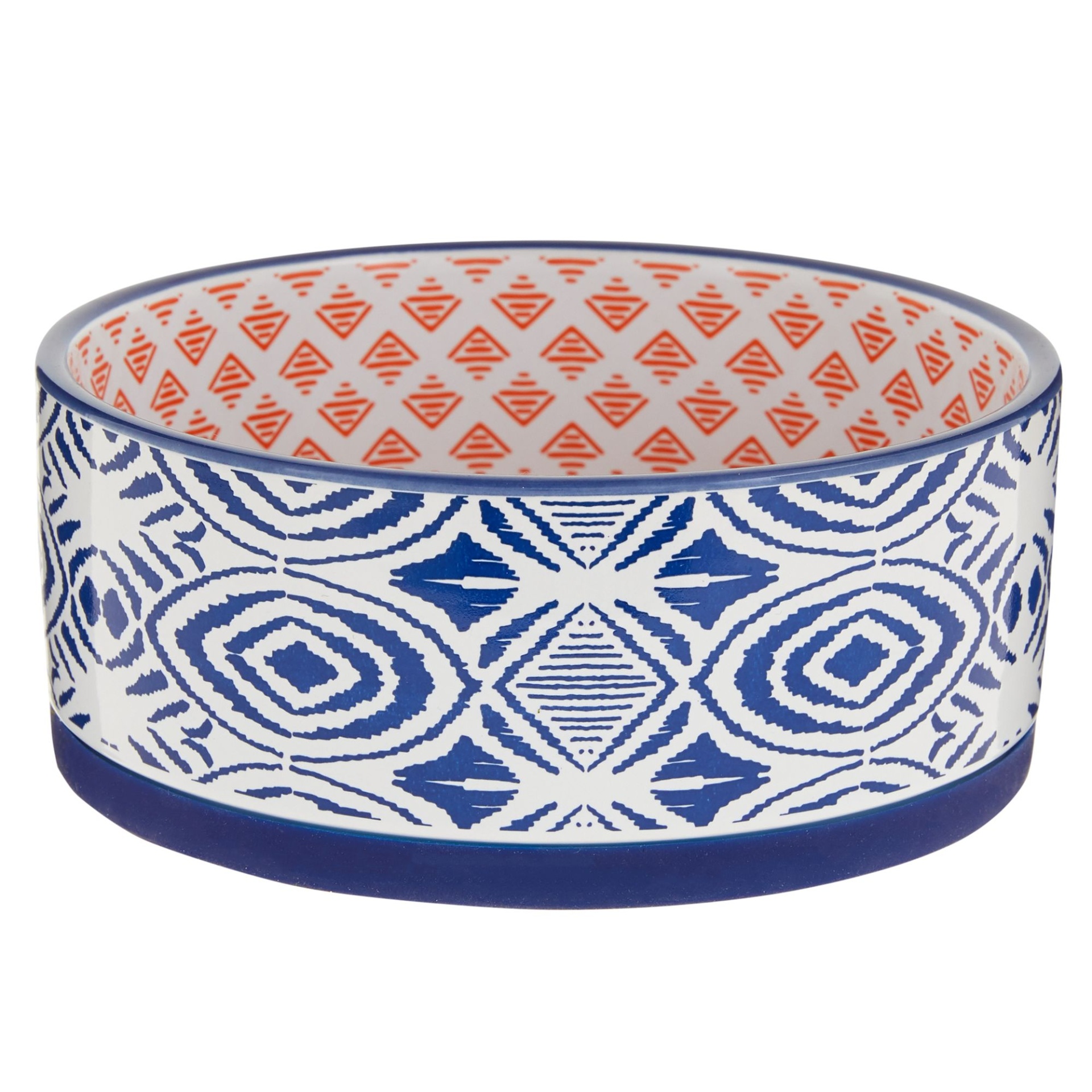 slide 1 of 1, Top Paw Ceramic Ikat Dog Bowl, 21 fl oz