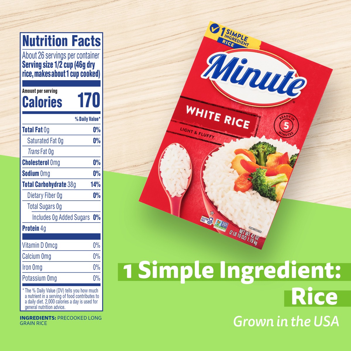 slide 10 of 11, Minute Rice, White, Light & Fluffy, 42 oz