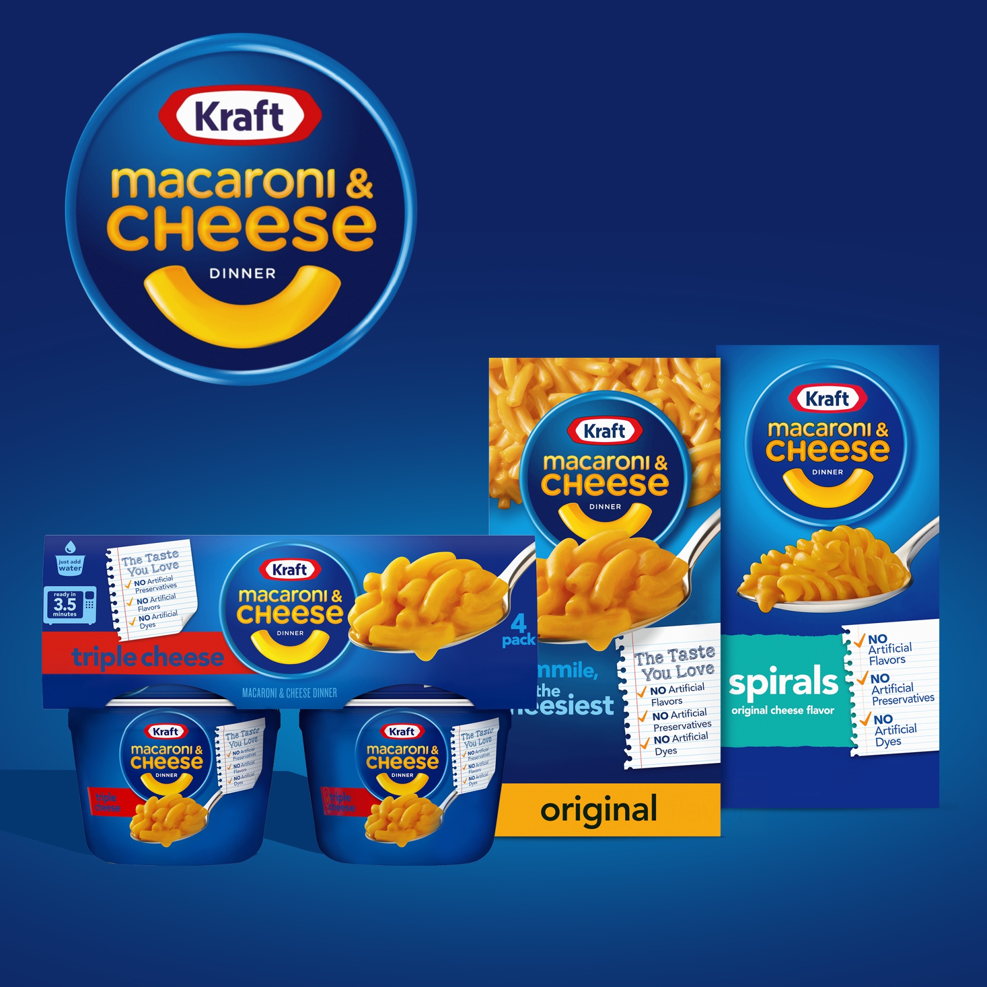 Kraft Triple Cheese Macaroni & Cheese Easy Microwavable Dinner Pack ...