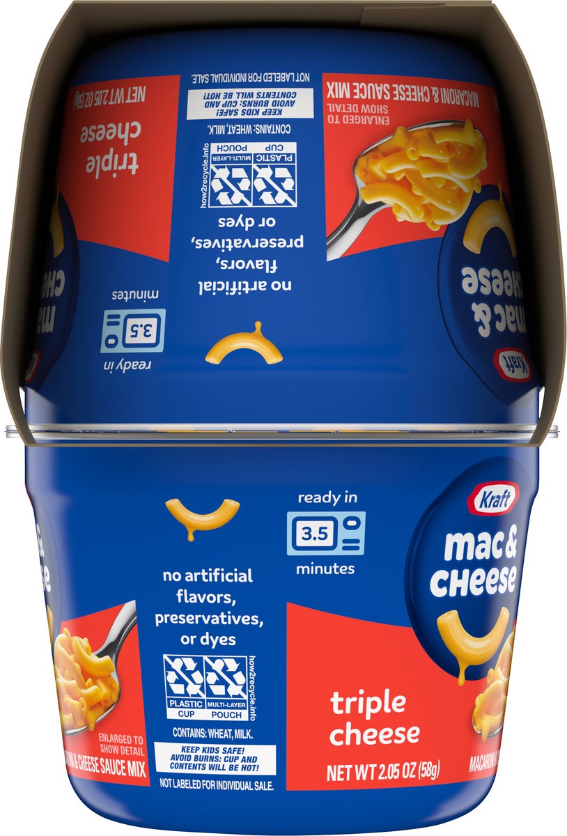 slide 9 of 9, Kraft Triple Cheese Mac & Cheese Macaroni and Cheese Dinner, 4 ct Pack, 2.05 oz Cups, 4 ct