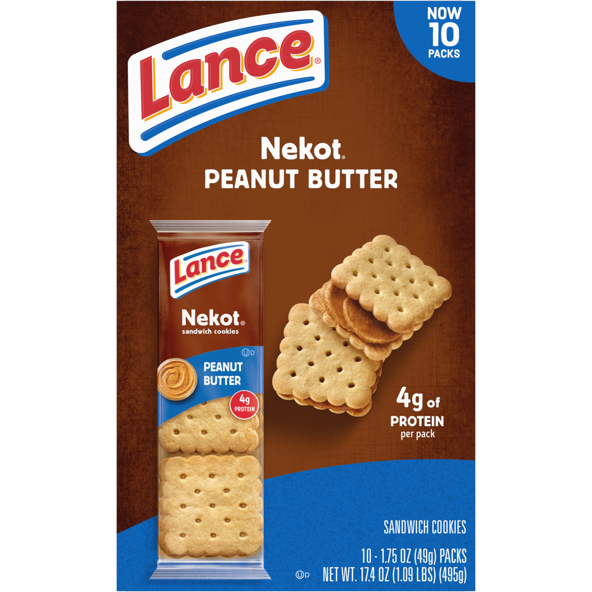 slide 3 of 25, Lance Nekot Peanut Butter Sandwich Cookies, 17.400 oz