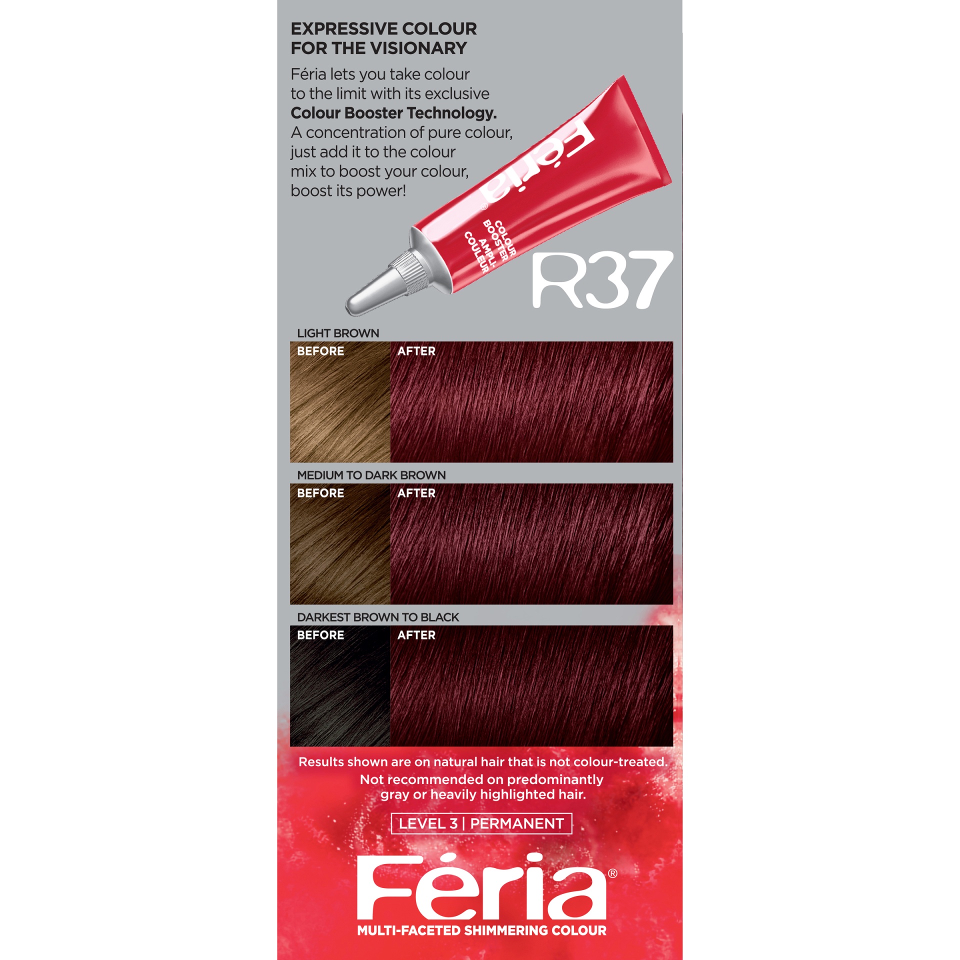 slide 5 of 7, L'Oréal Paris Feria Multi-Faceted Shimmering Color Power Reds - R37 Deep Burgundy, 1 ct