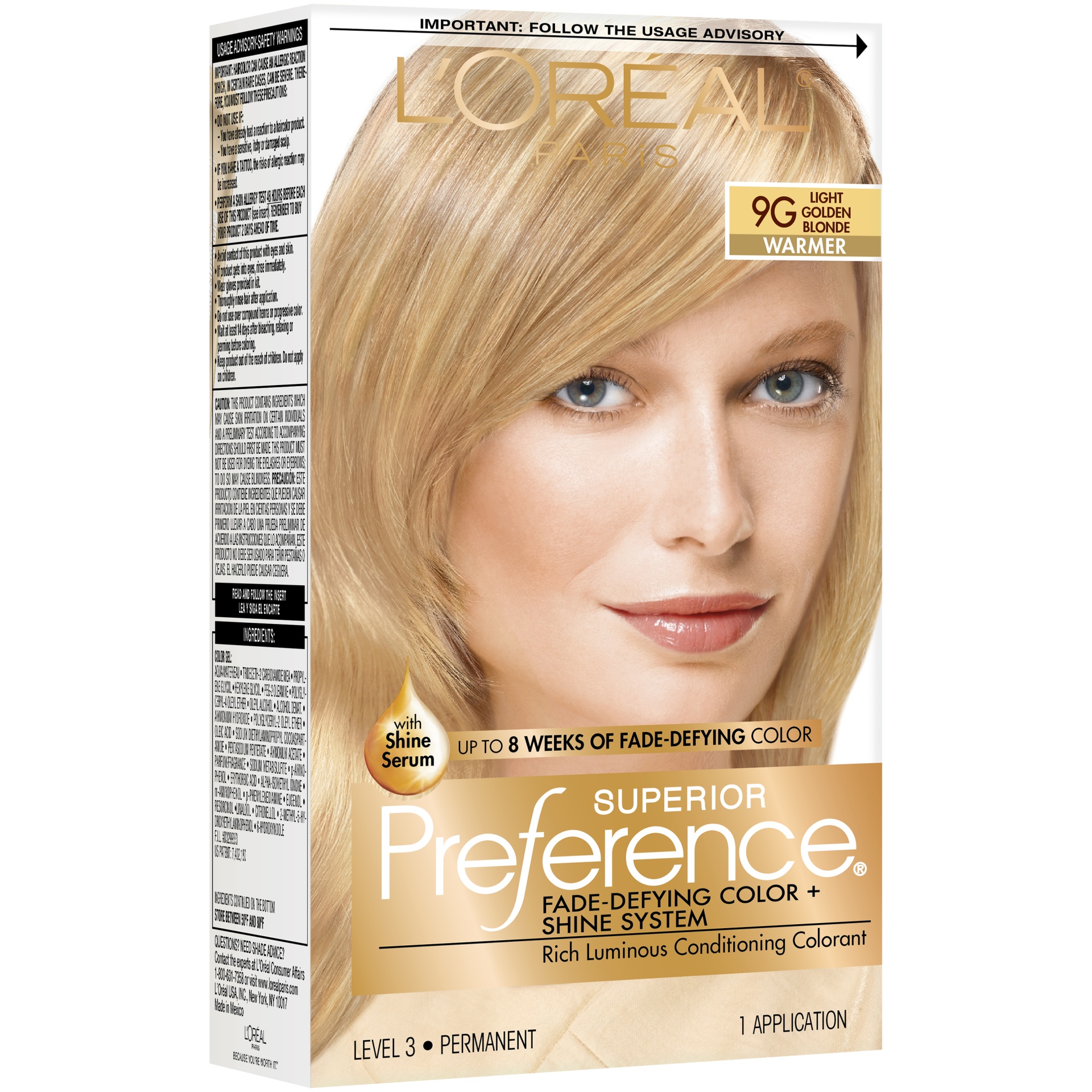 slide 3 of 8, L'Oréal Superior Preference # Light Golden Blonde Permanent Hair Dye, 1 ct