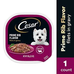 Cesar Filets In Gravy Prime Rib Adult Wet Dog Food - 3.5 Oz
