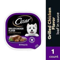 Cesar Classic Loaf In Sauce Grilled Chicken Flavor Soft Wet Dog Food - 3.5 Oz