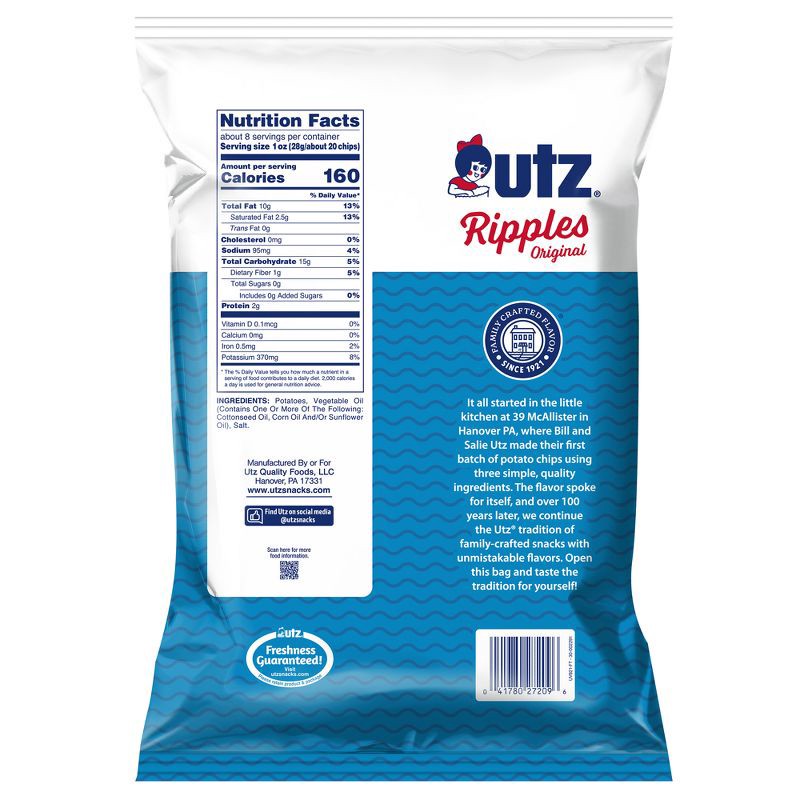 slide 2 of 5, Utz Ripples Original Potato Chips - 7.75oz, 7.75 oz