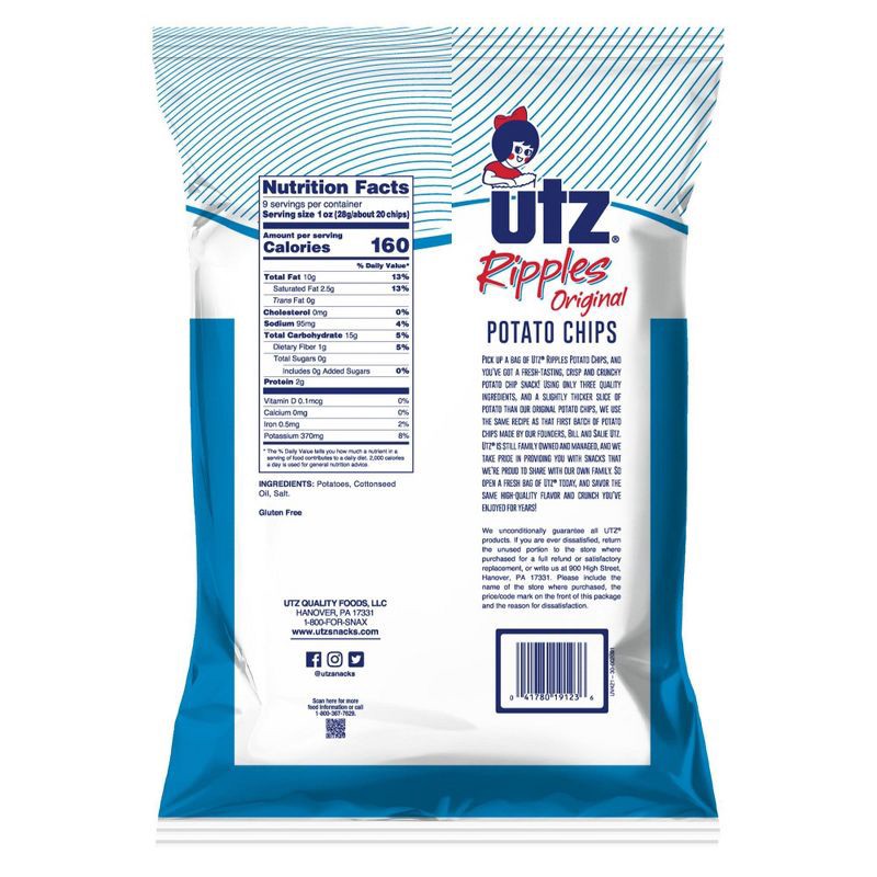 slide 2 of 5, Utz Ripples Original Potato Chips - 7.75oz, 7.75 oz