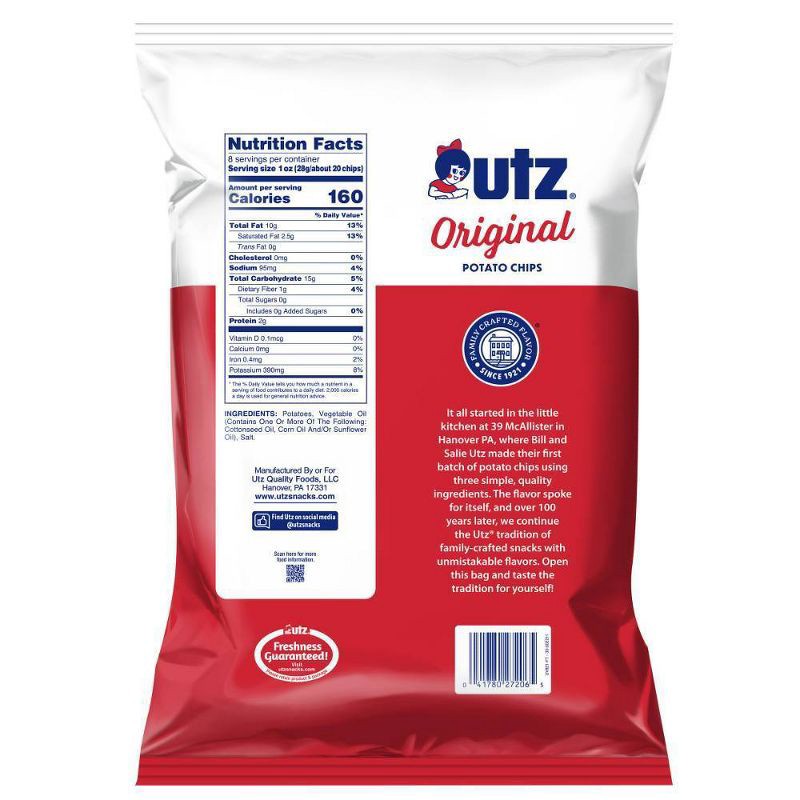 slide 2 of 5, Utz Original Potato Chips - 8oz, 8 oz