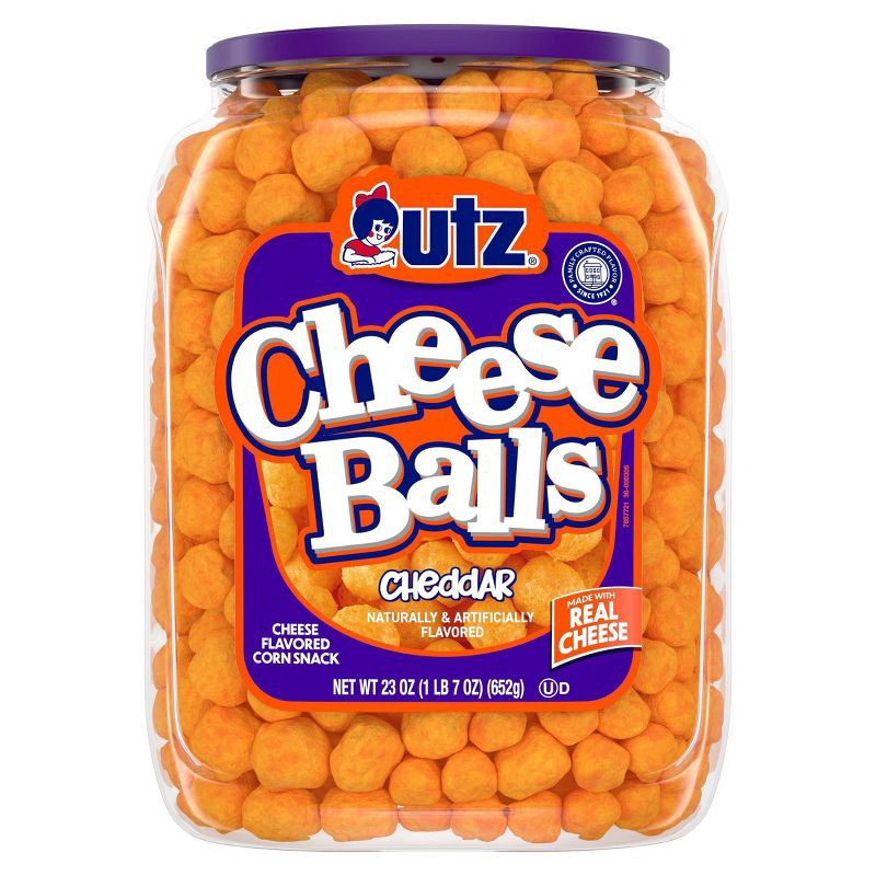 slide 1 of 17, Utz Cheese Balls Barrel - 23oz, 23 oz